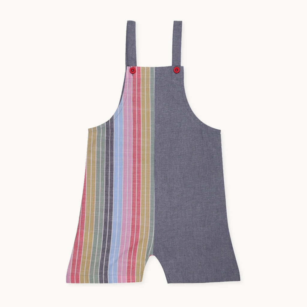 Multicoloured Rainbow Sun Stripe Print Playsuit