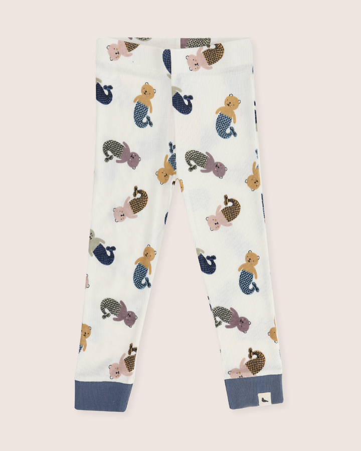 azo-free White Merbear Print Leggings - image 2