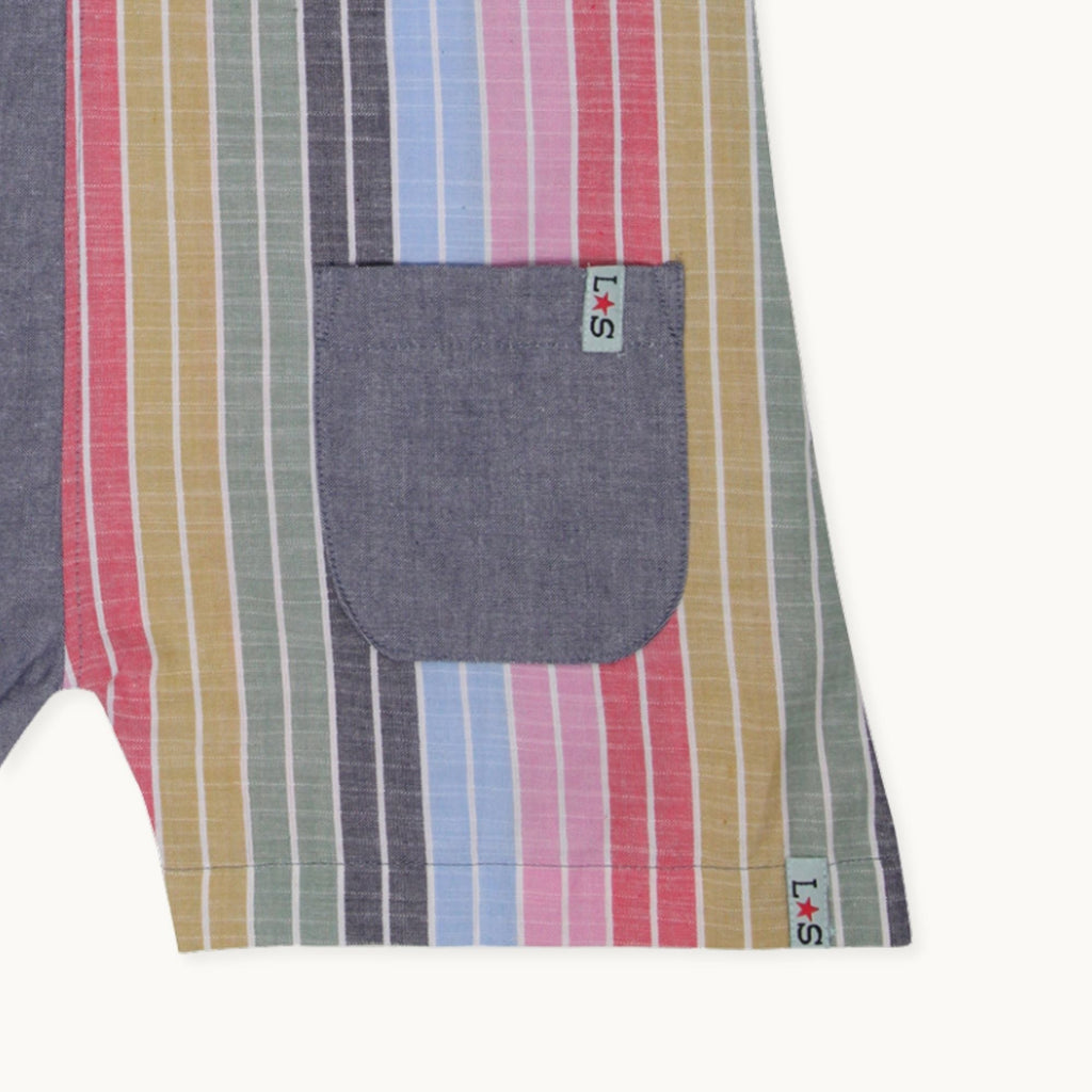 Multicoloured Rainbow Sun Stripe Print Playsuit