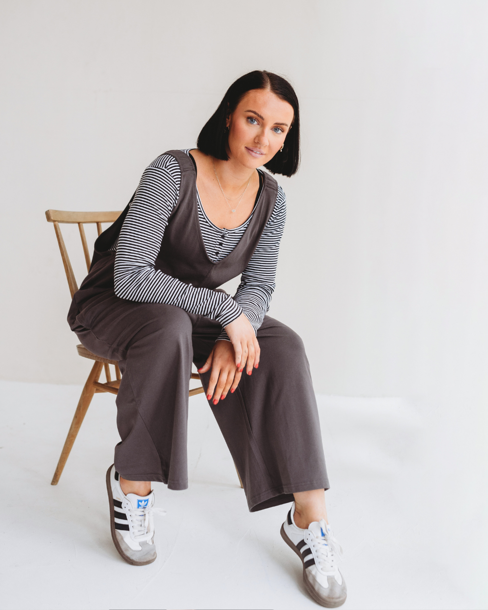 organic cotton Grace Charcoal Grey Wide Leg Jumpsuits - image 1