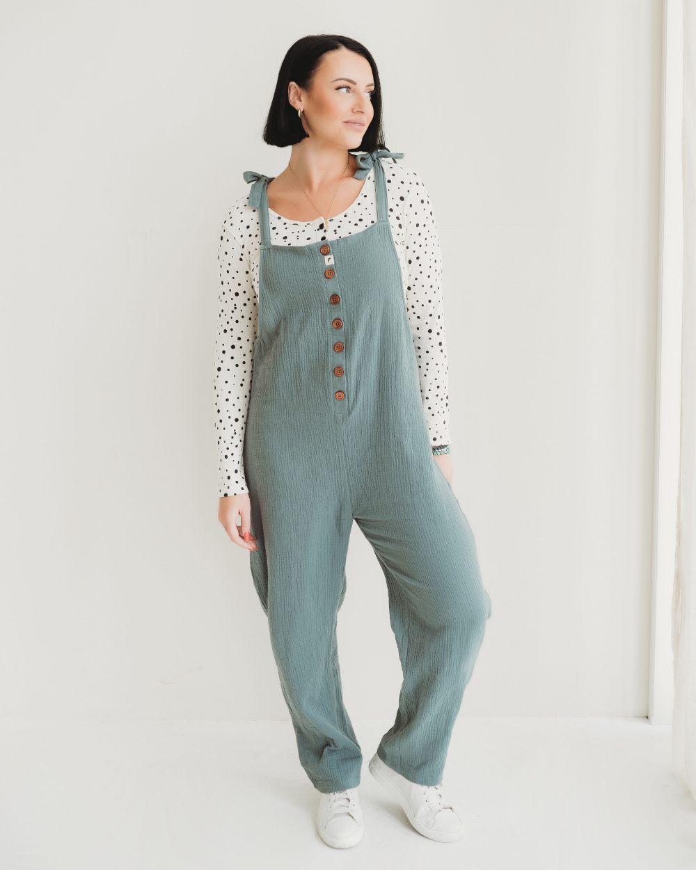 organic cotton Erin Sea Blue Dungarees - image 1