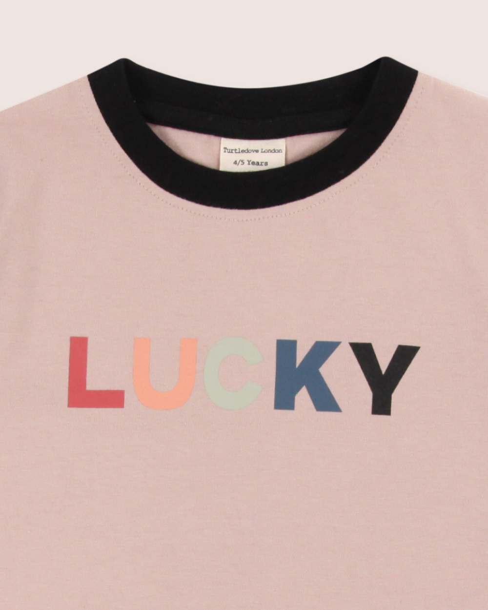 Organic cotton Pink Lucky Slogan Print Top - image 2