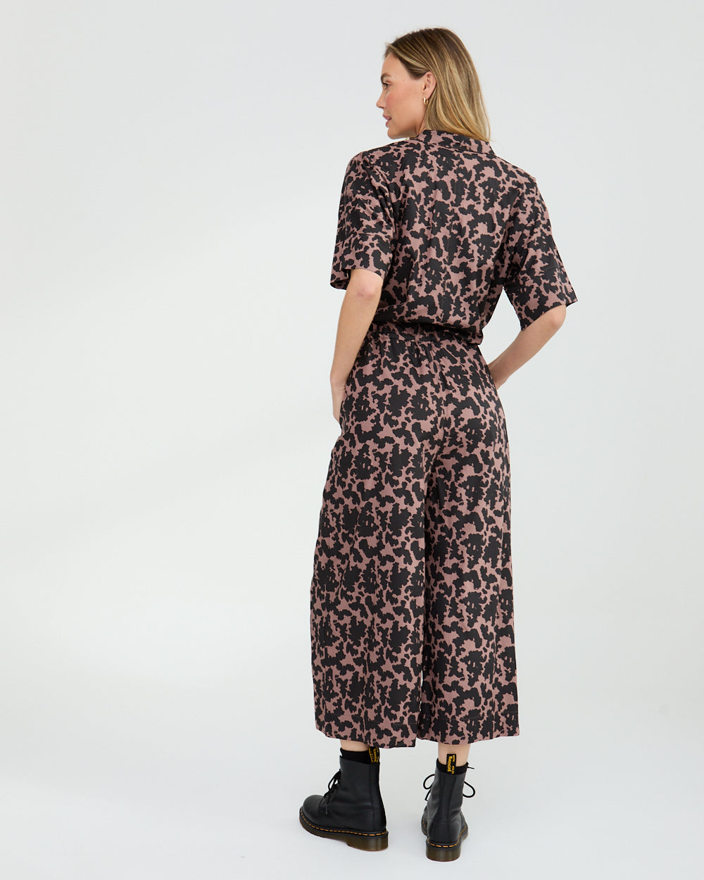 Iris Lilac Smudged Cow Print Crop Jumpsuit - image 5