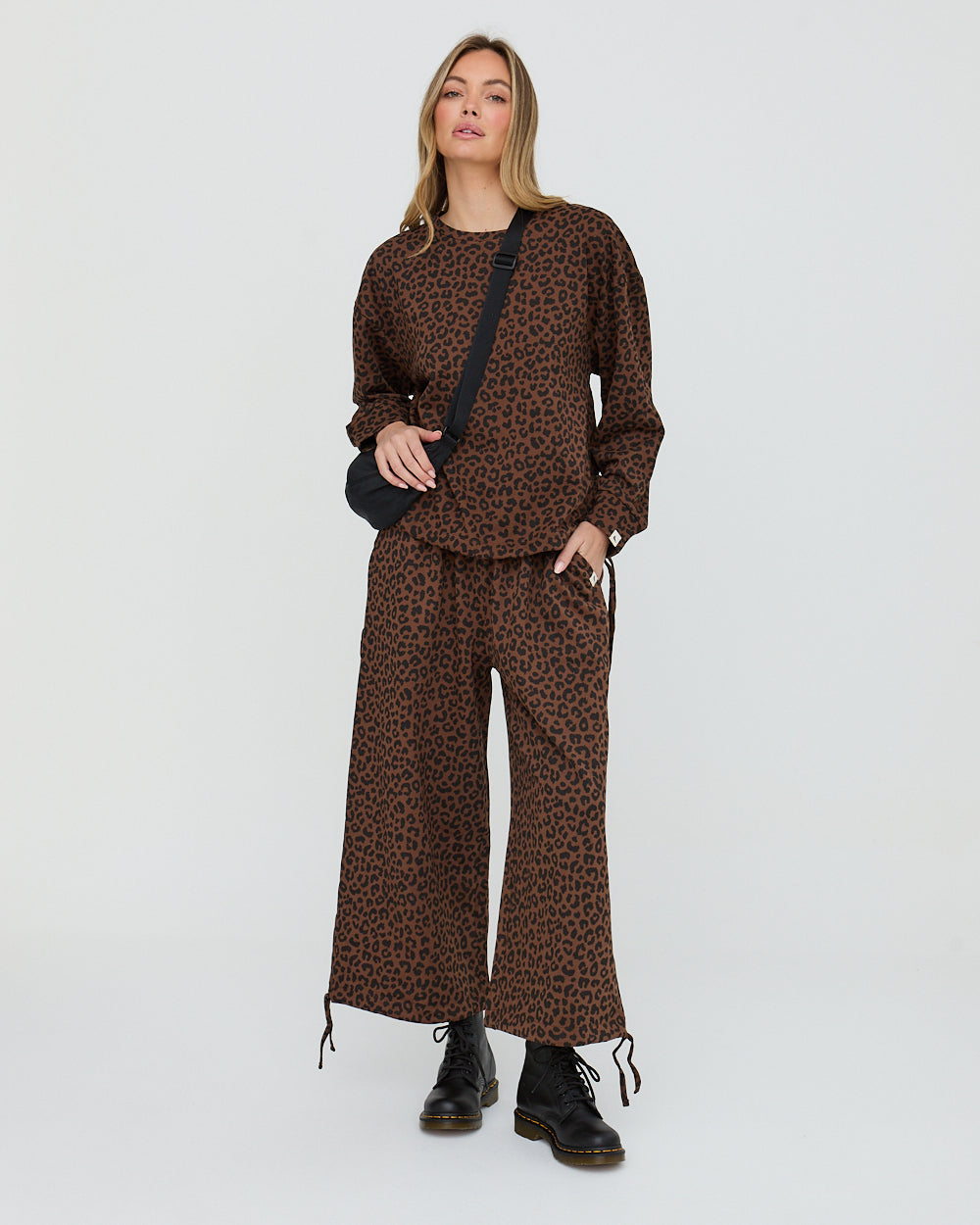 Kit Brown Animal Print Wide Leg Trousers - image 1