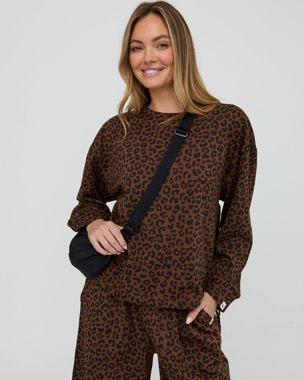 Nel Brown Animal Print Sweatshirt