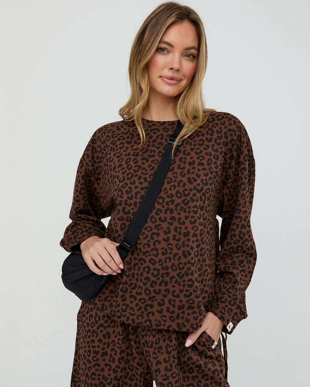 Nel Brown Animal Print Sweatshirt