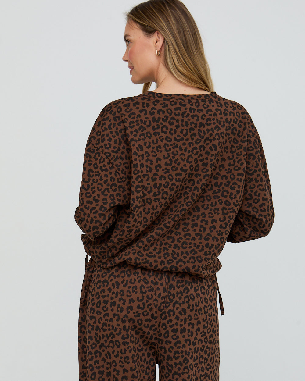 Nel Brown Animal Print Sweatshirt