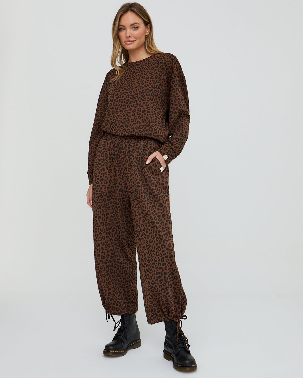 Kit Brown Animal Print Wide Leg Trousers