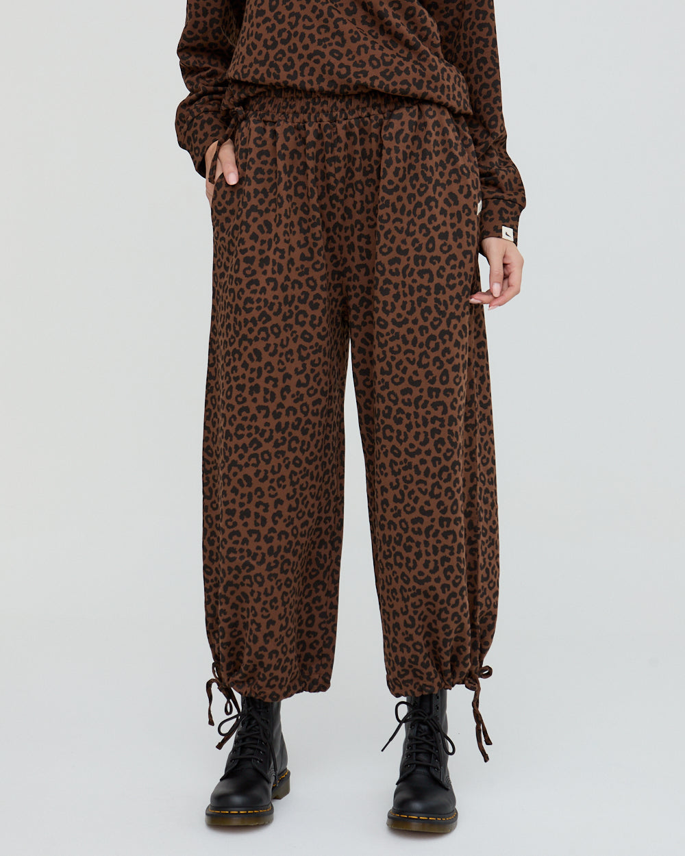 Kit Brown Animal Print Wide Leg Trousers