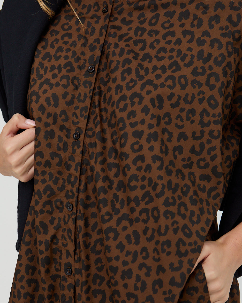 Nina Brown Animal Print Midi Dress - image 3