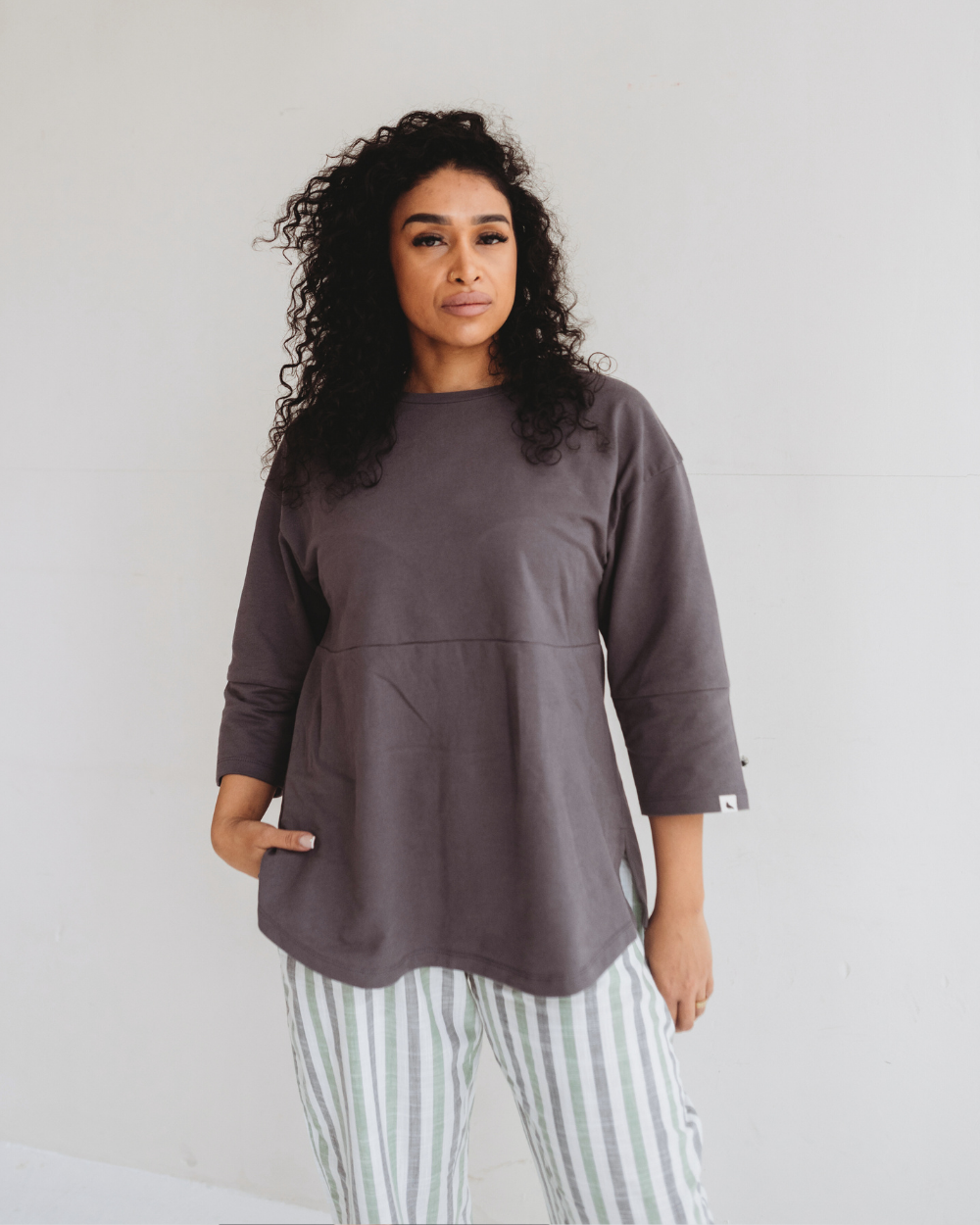 Sarah Charcoal Grey Top- image 3