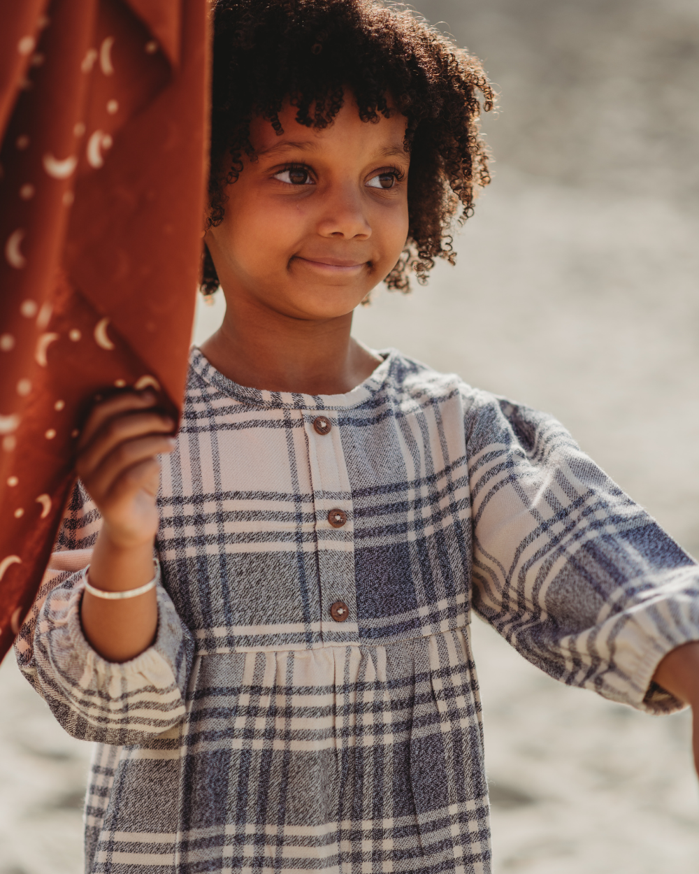 organic cotton Multicolour Brushed Check Print Dress - image 3