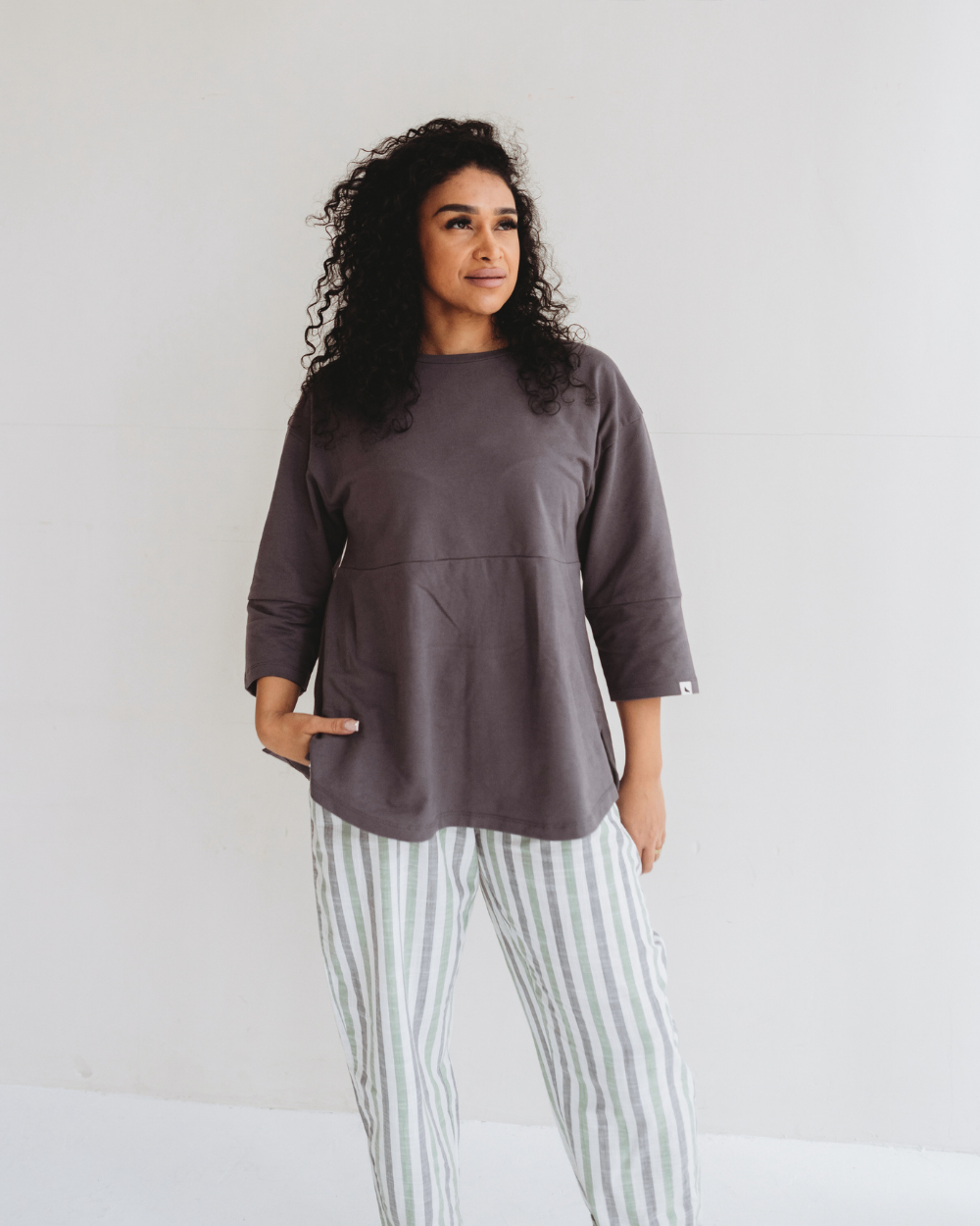 Sarah Charcoal Grey Top- image 1