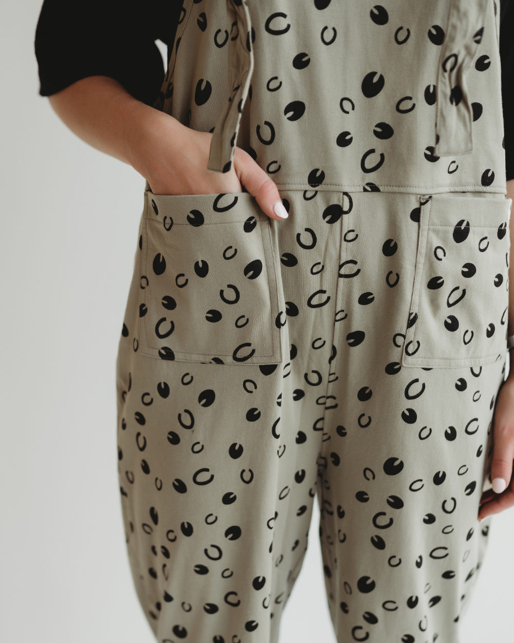 Lila Grey Equestrian Print Dungarees- image 4
