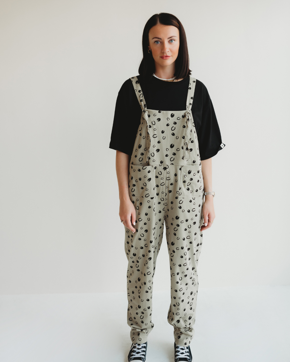 Lila Grey Equestrian Print Dungarees- image 3