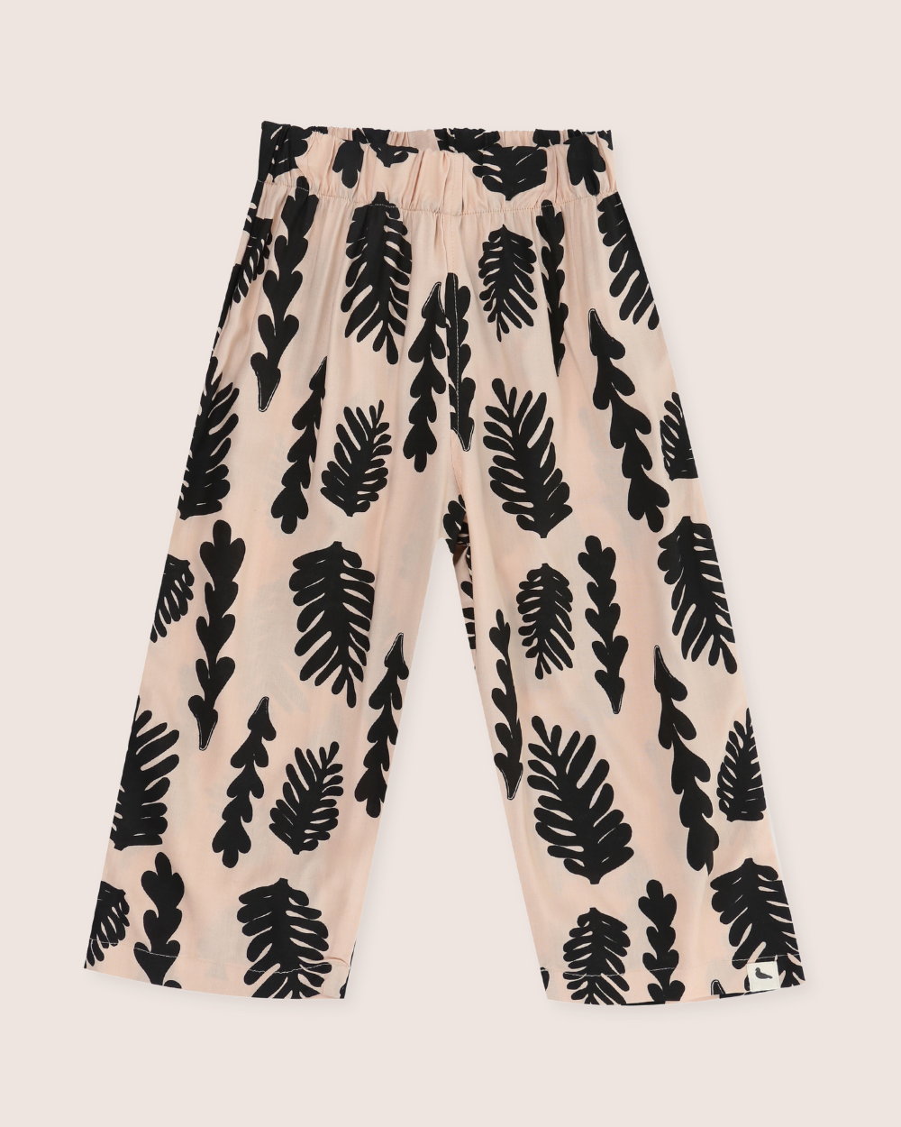 eco-viscose Cream Seaweed Print Trousers - image 2