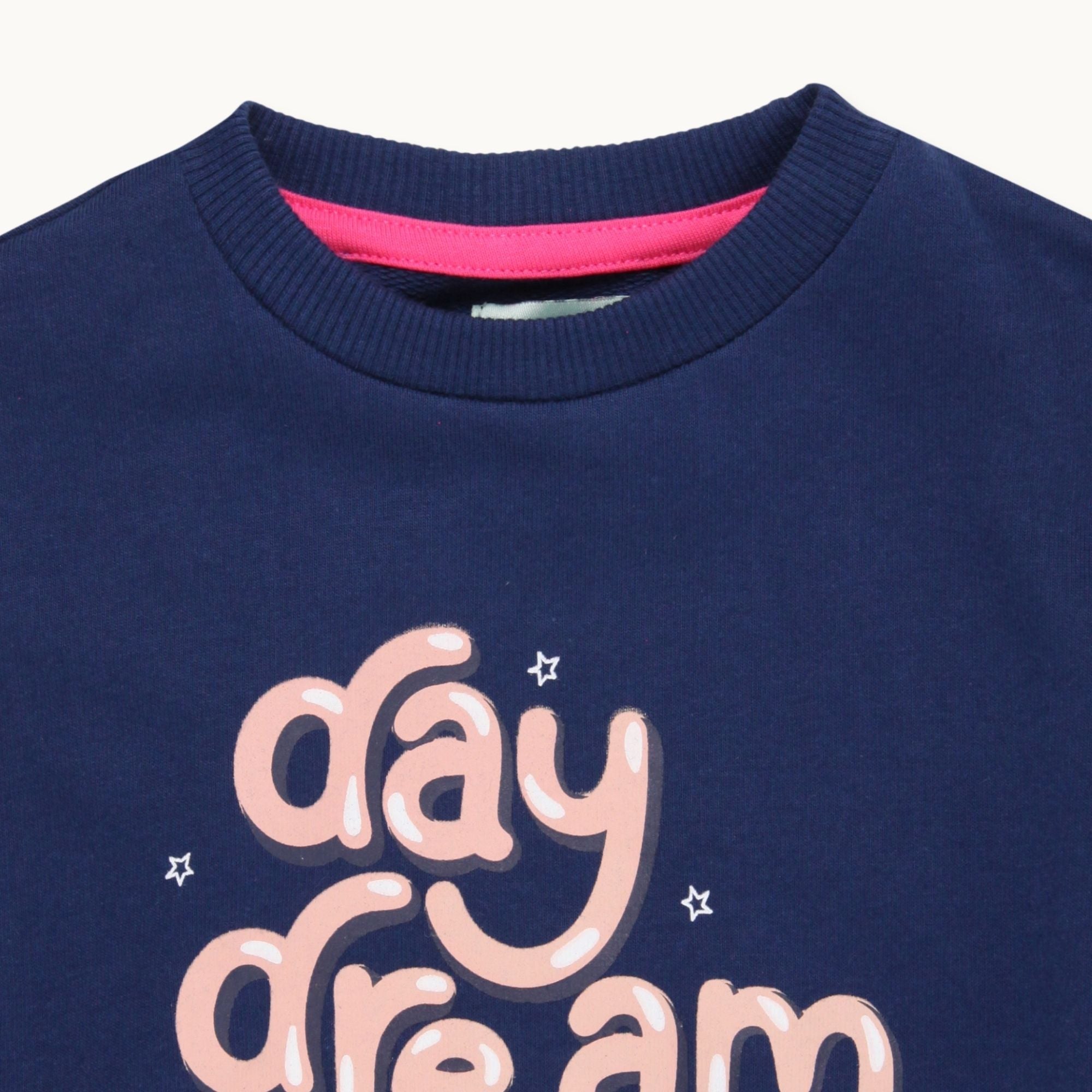 Navy Day Dream Slogan Print Sweatshirt