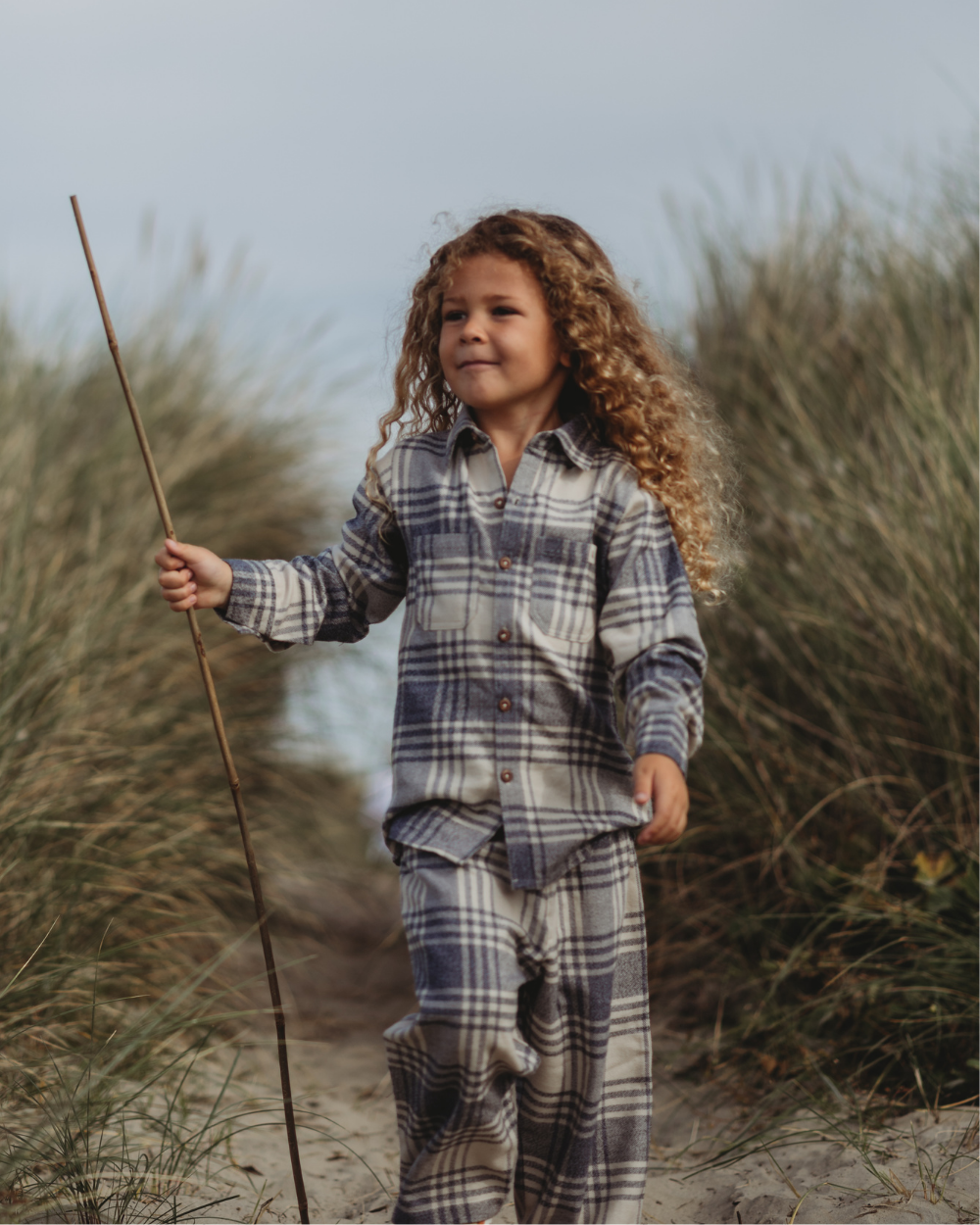 organic cotton Multicolour Brushed Check Print Trousers - image 6