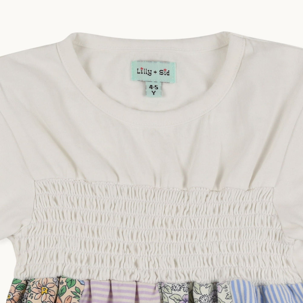Multicoloured Ditsy Floral And Stripe Print Top