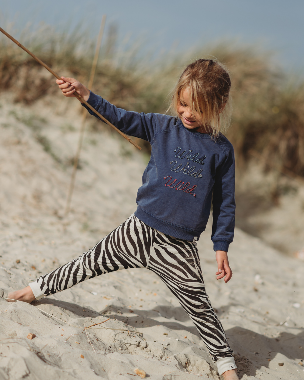 Blue Wild Slogan Print Sweatshirt - image 1