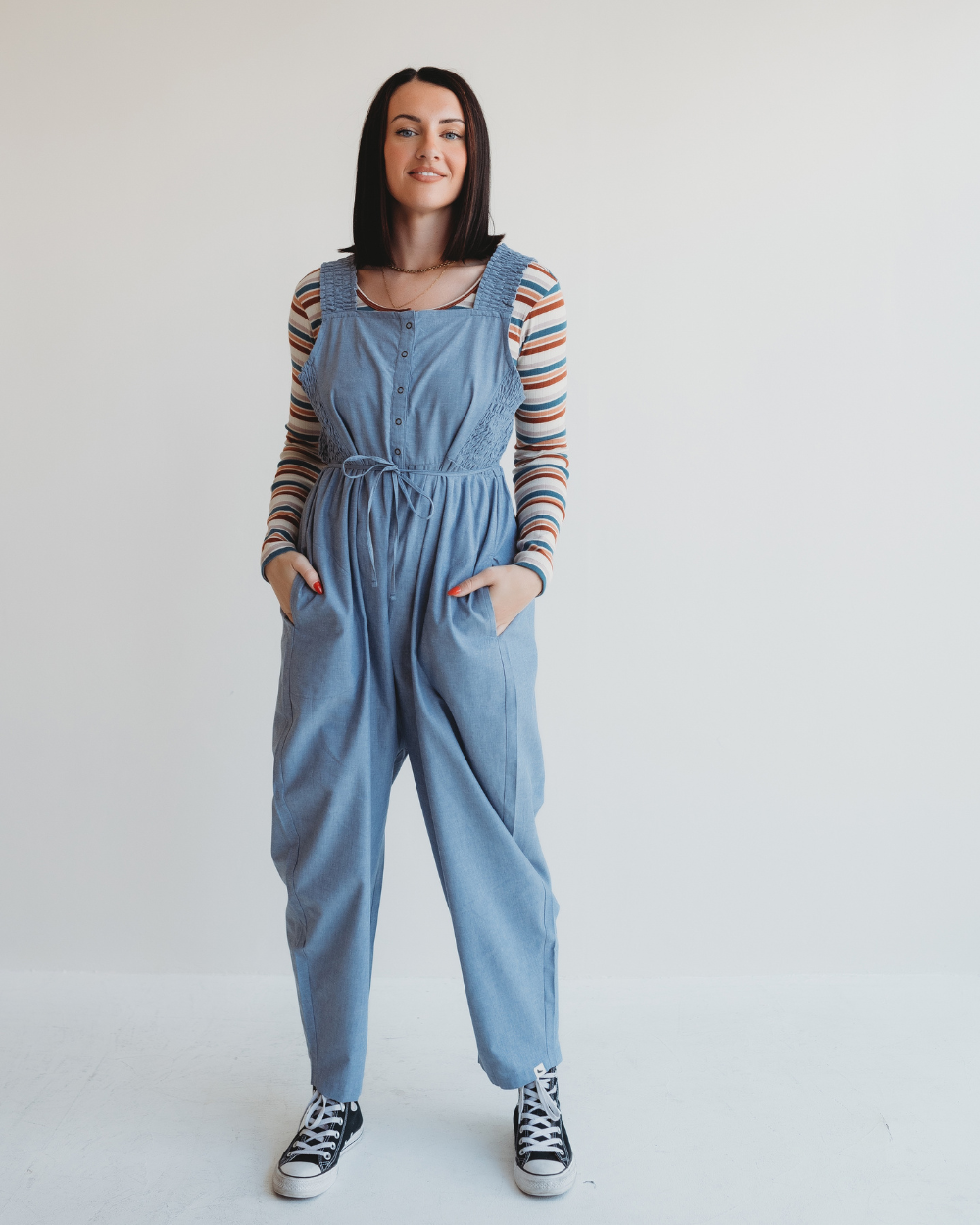 Alice Blue Smocking Strap Jumpsuit- image 4