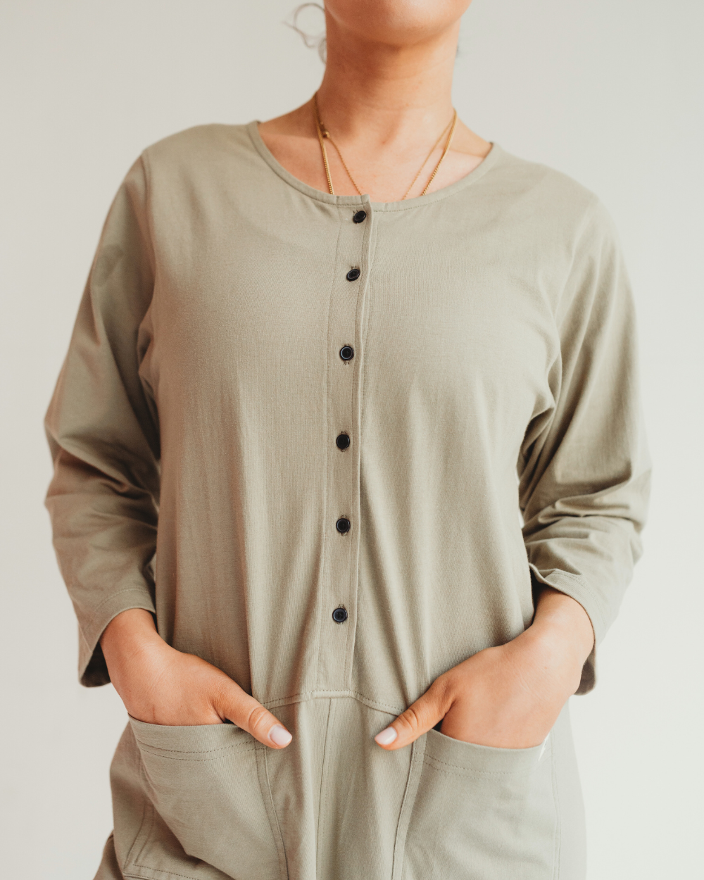 Mila Stone Long Sleeve Jumpsuit- image 7