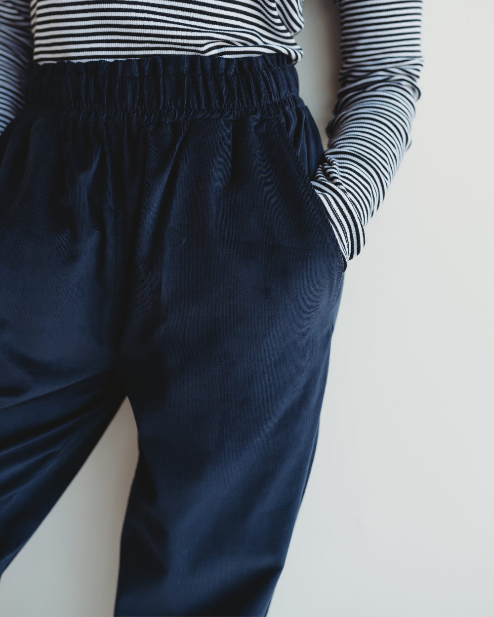 Kate Navy Barrel corduroy  Leg Trousers - image 2