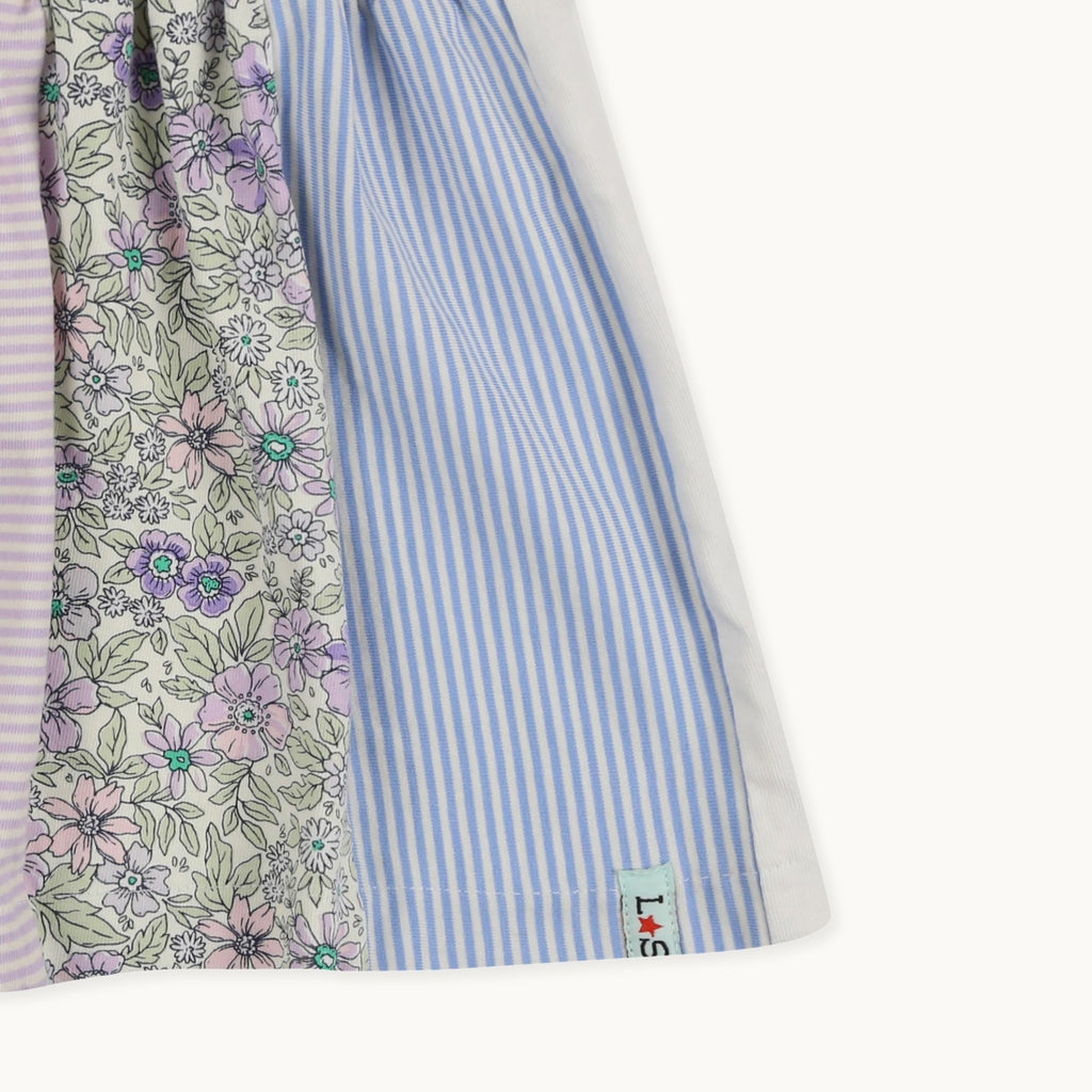Multicoloured Ditsy Floral And Stripe Print Top