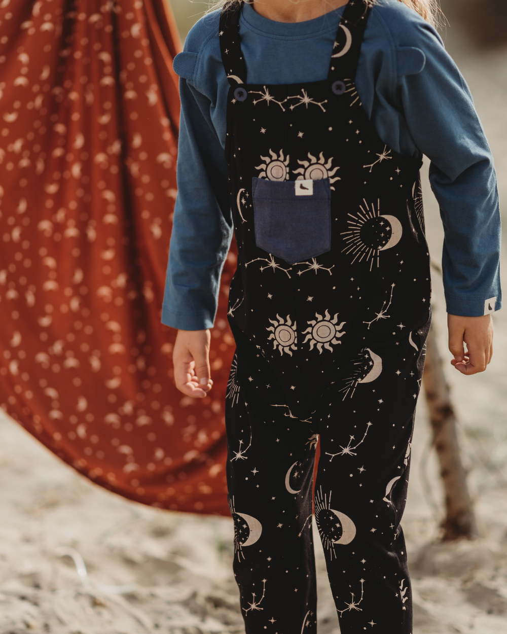 Black Celestial Print Dungarees - image 3