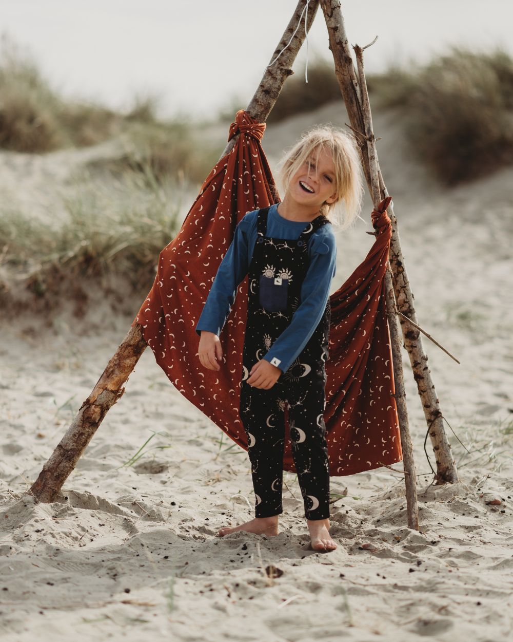 Black Celestial Print Dungarees - image 1