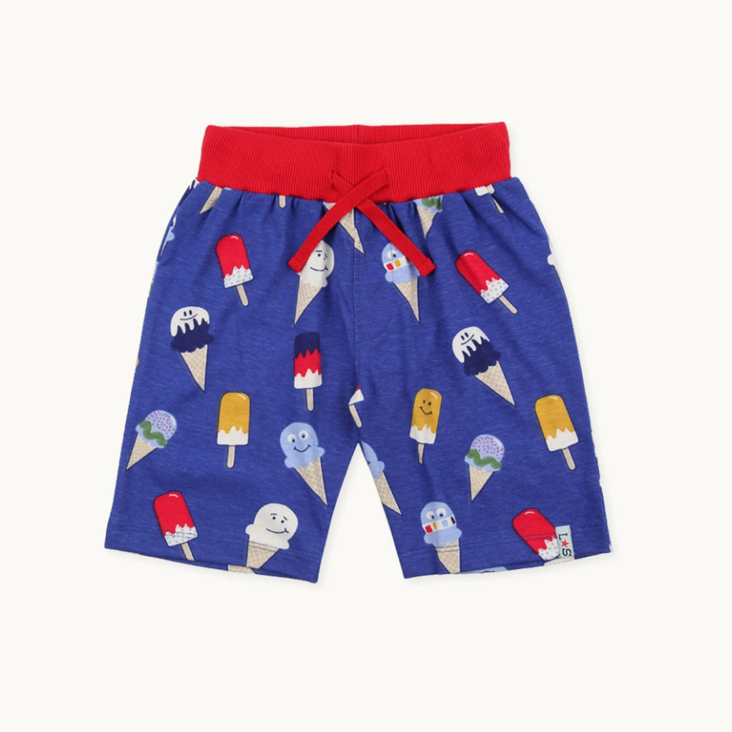 Multicoloured Happy Ice Cream And Stripe Print Short - 2 Pack