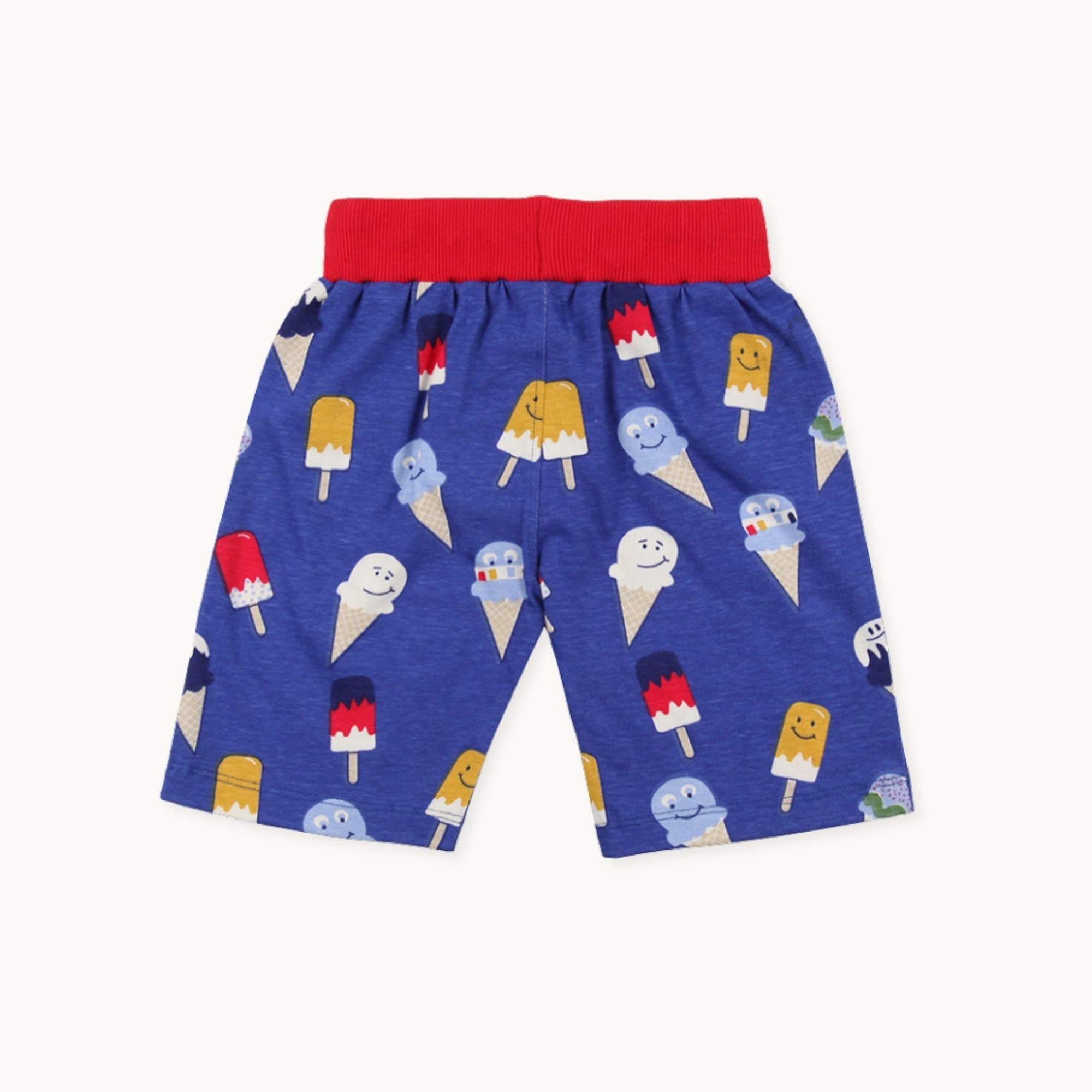 Multicoloured Happy Ice Cream And Stripe Print Short - 2 Pack
