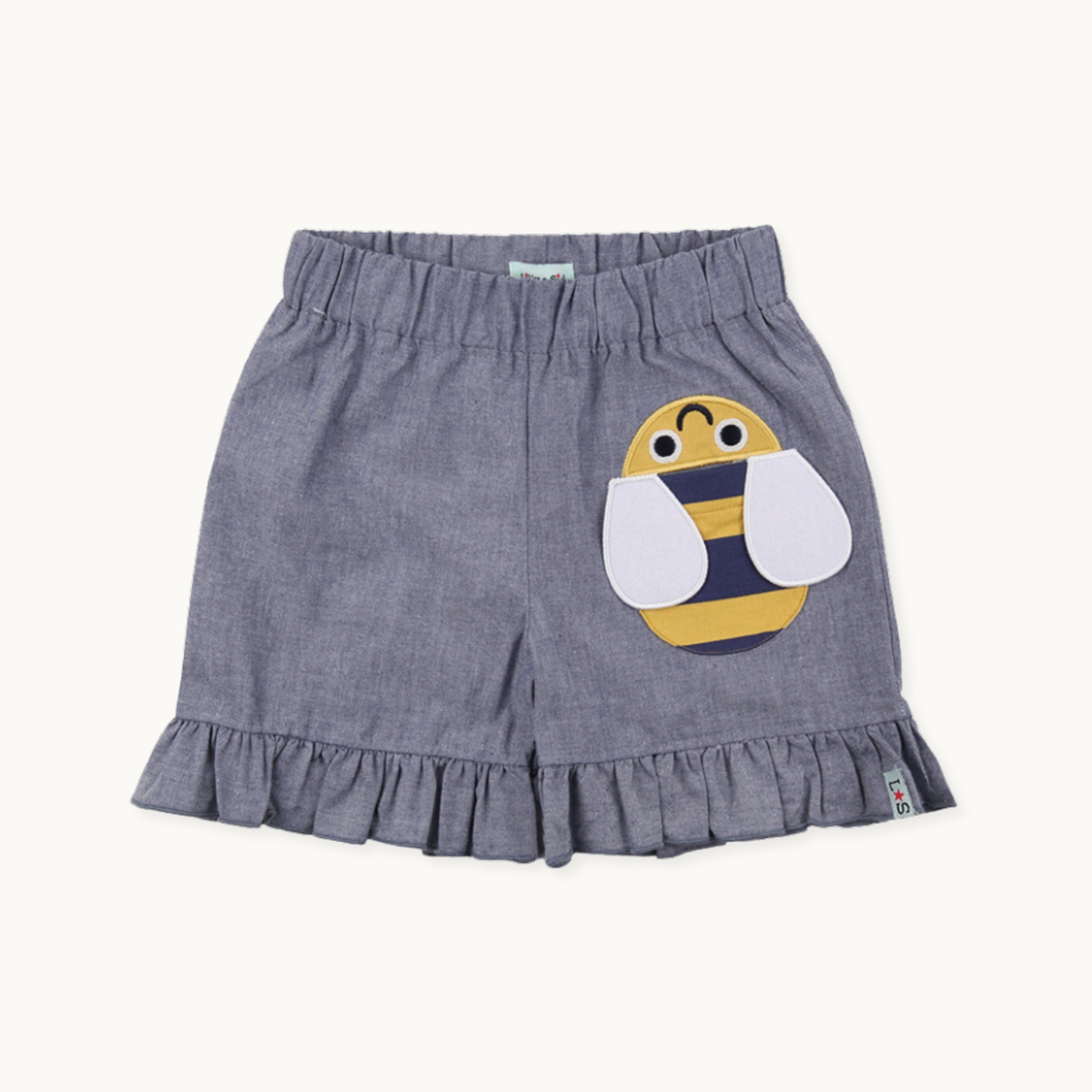 Blue Busy Bee Applique Shorts