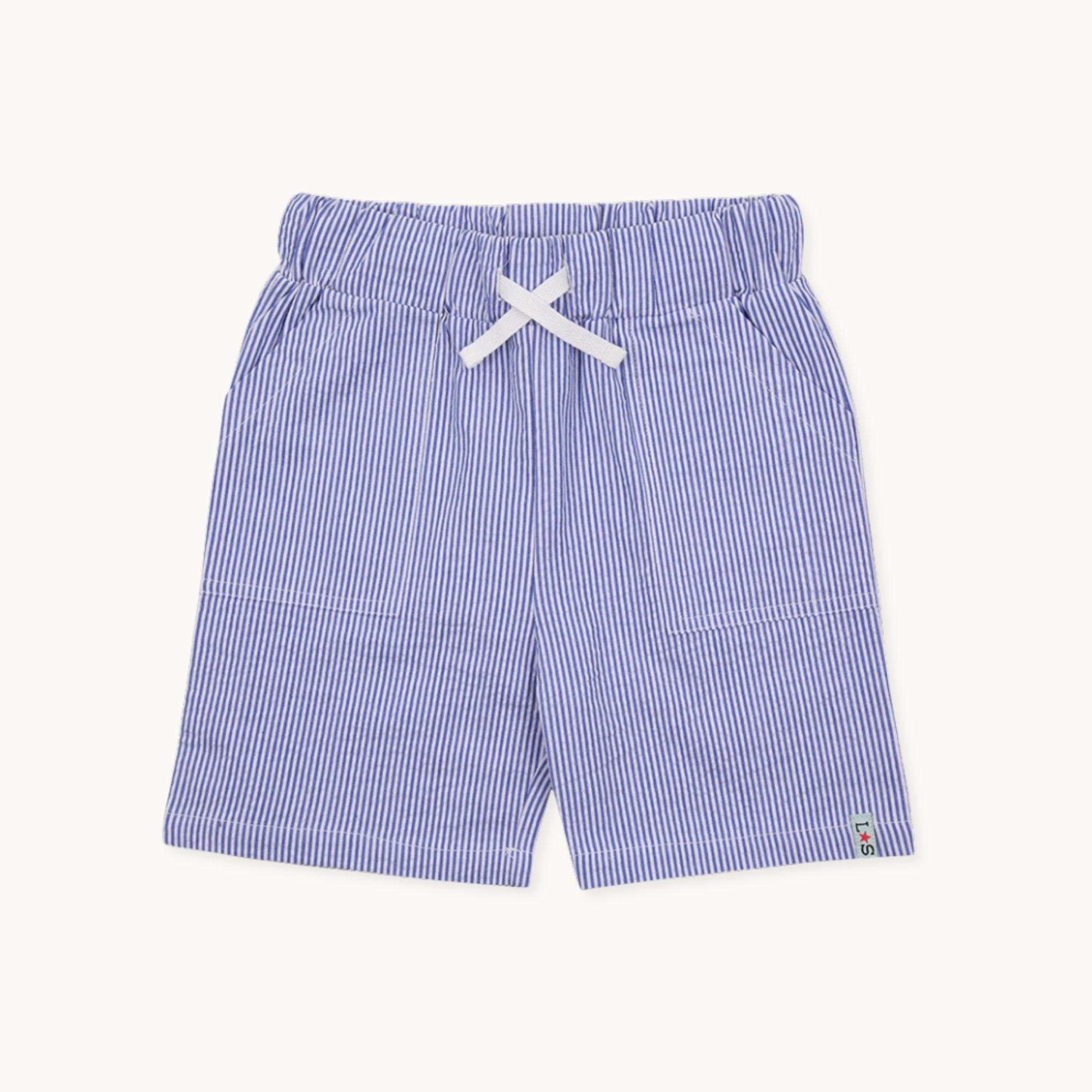 Blue Stripe Print Shorts