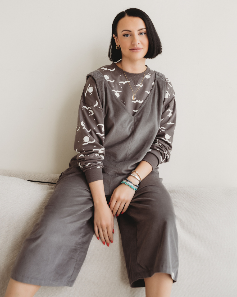 Grace Grey Wide Leg Jumpsuit- image 1