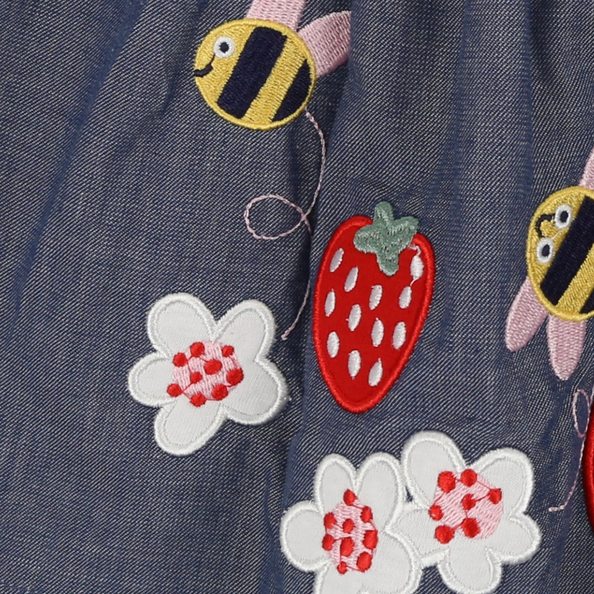 Blue Bee Floral Applique Skirt