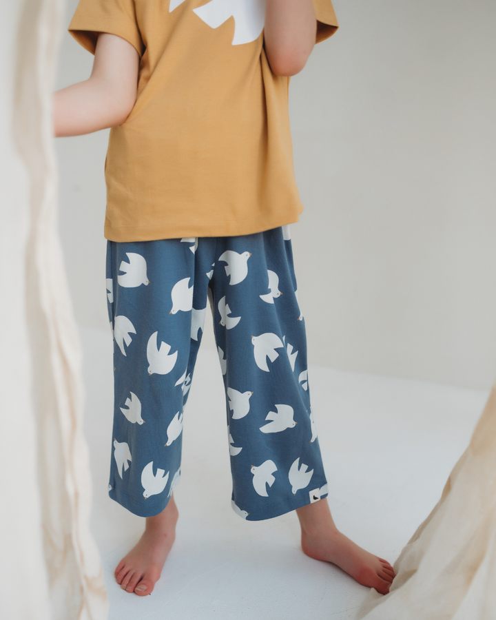 organic cotton Blue Seagull Print Trousers - image 3