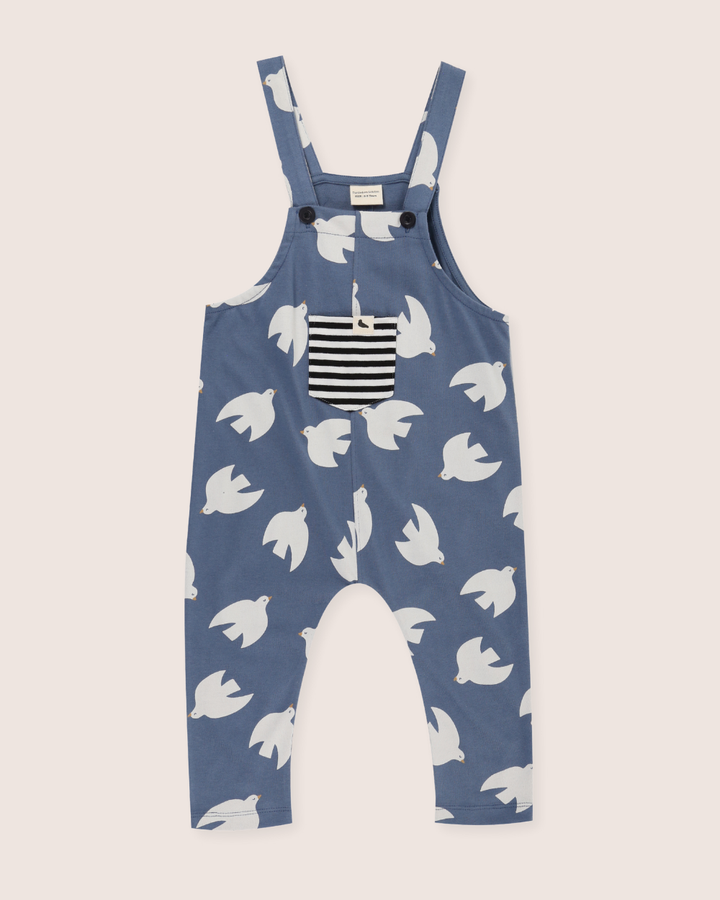 organic cotton Blue Seagull Print Dungarees - image 1