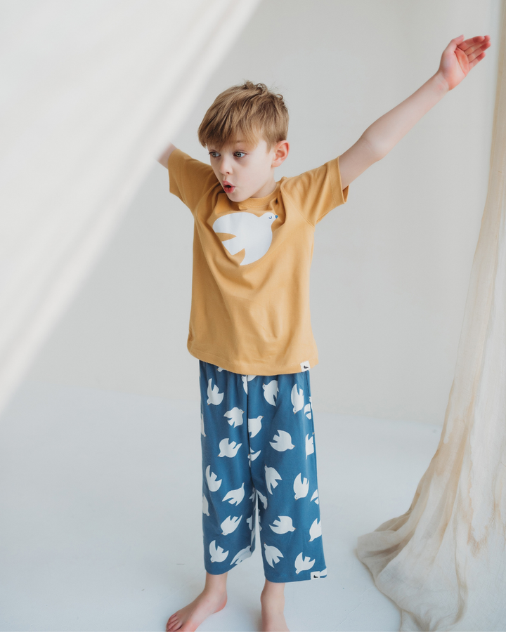 organic cotton Blue Seagull Print Trousers - image 1