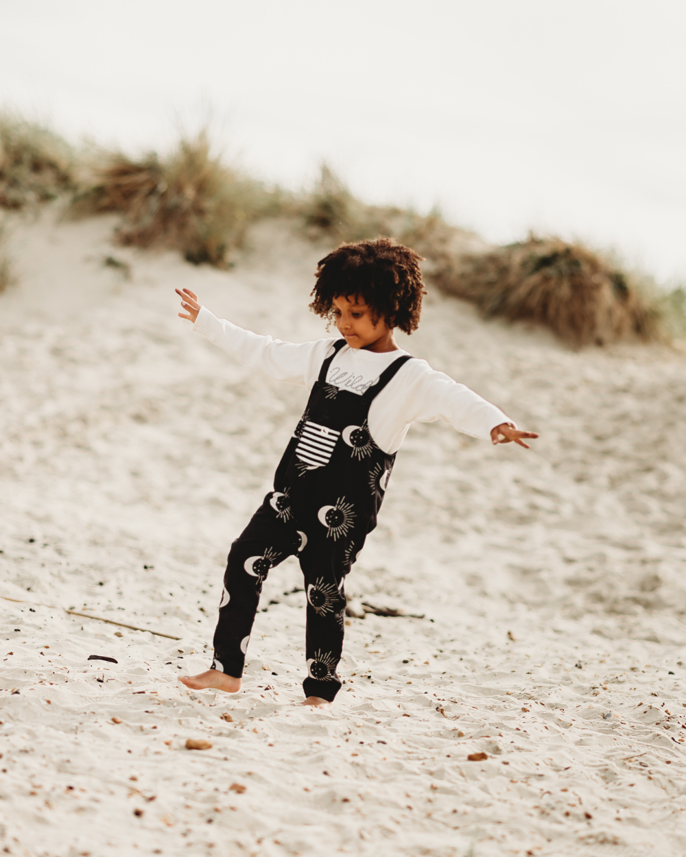 organic cotton Black Astrology Print Dungarees - image 1