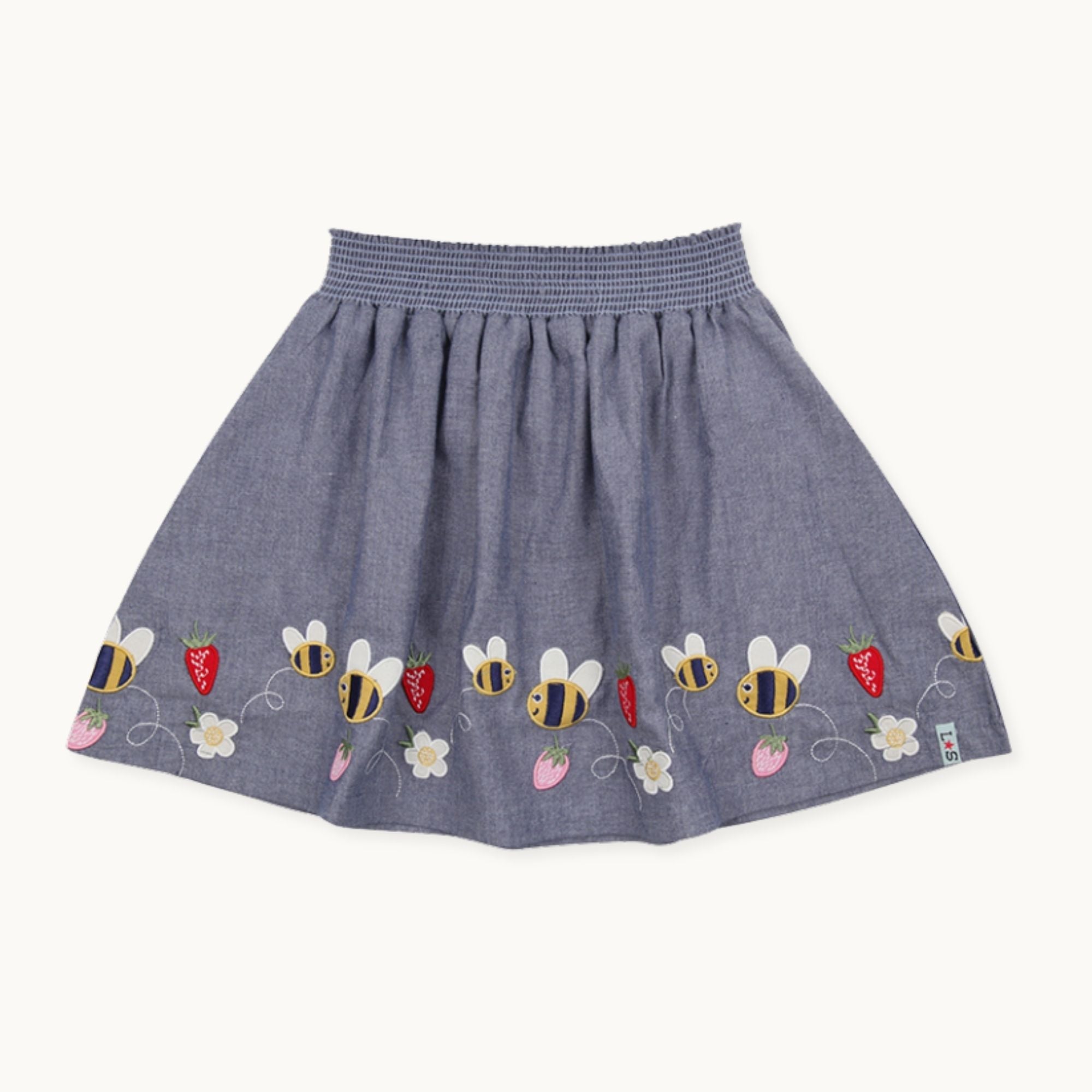 Blue Busy Bee Applique Skirt