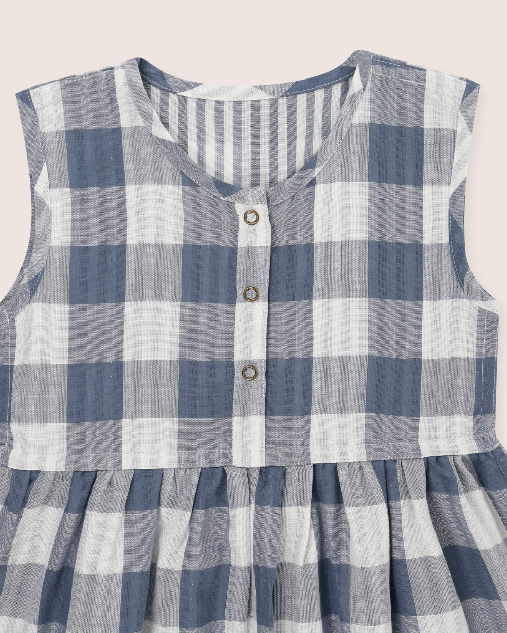 organic cotton Multicolour Marine Check Print Reversible Dress - image 6