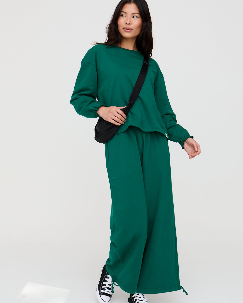 Kit Dark Green Wide Leg Trousers