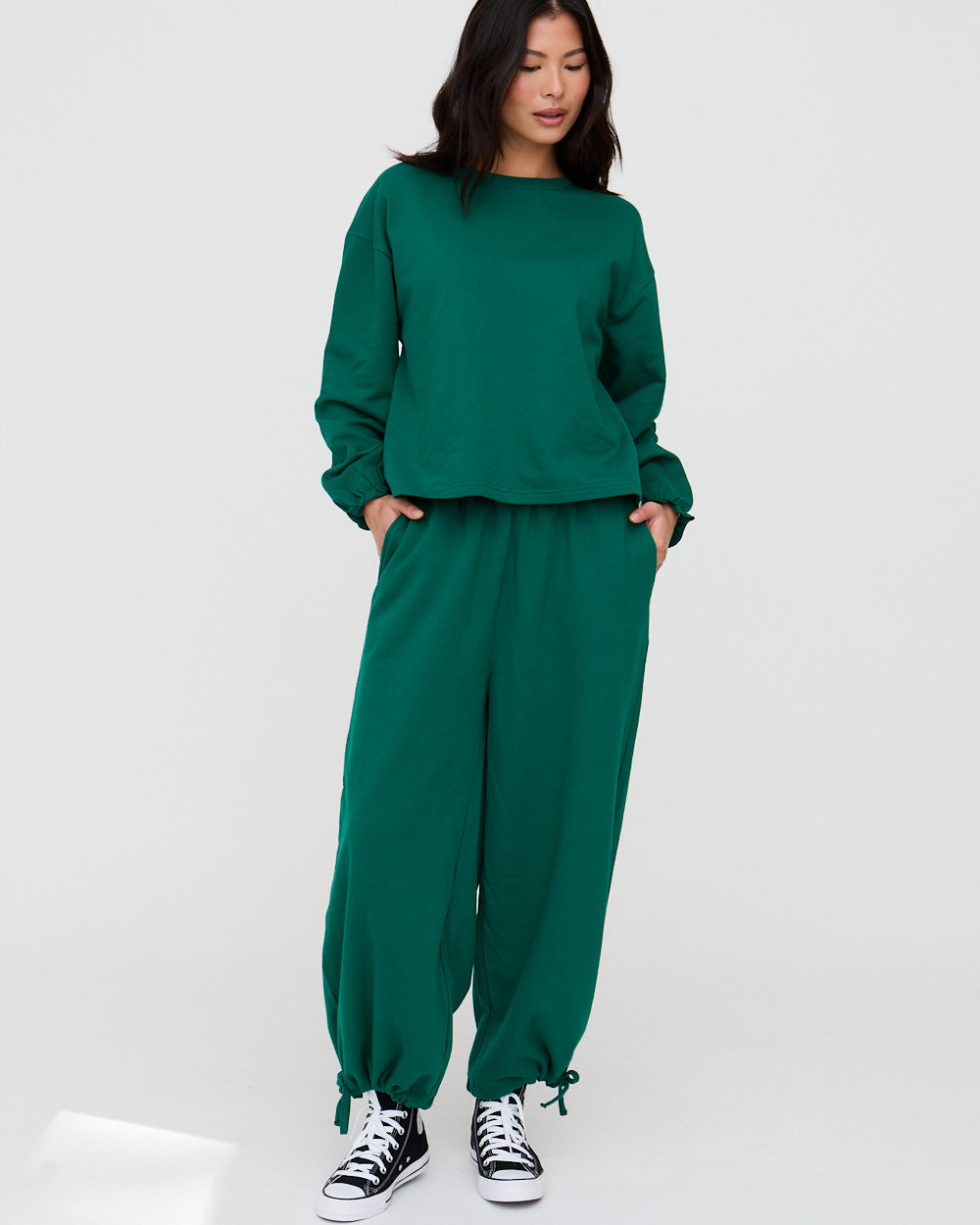 Kit Dark Green Wide Leg Trousers
