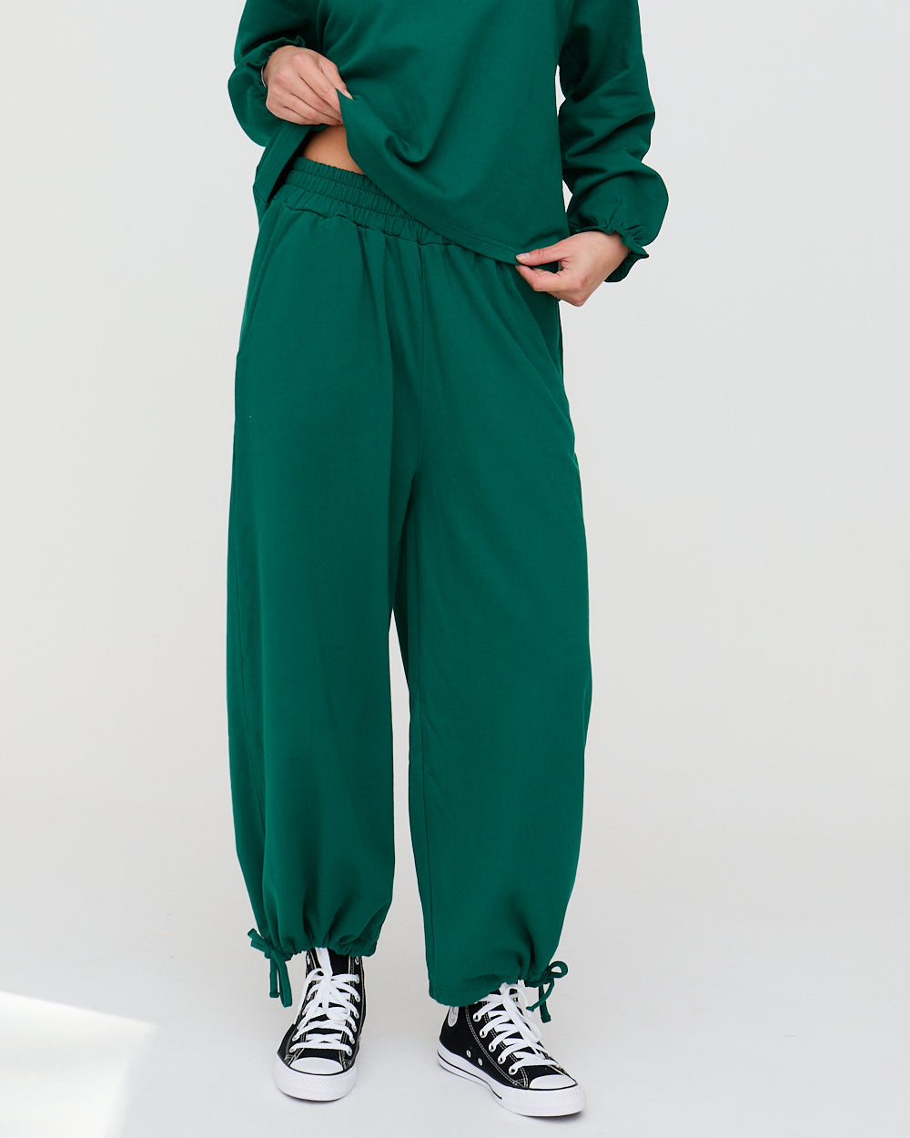 Kit Dark Green Wide Leg Trousers