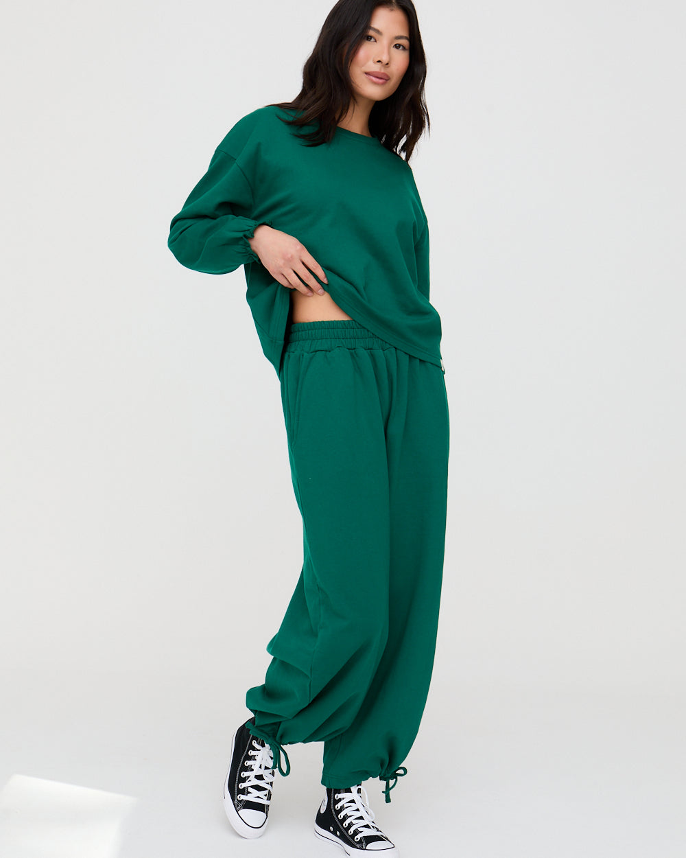 Kit Dark Green Wide Leg Trousers