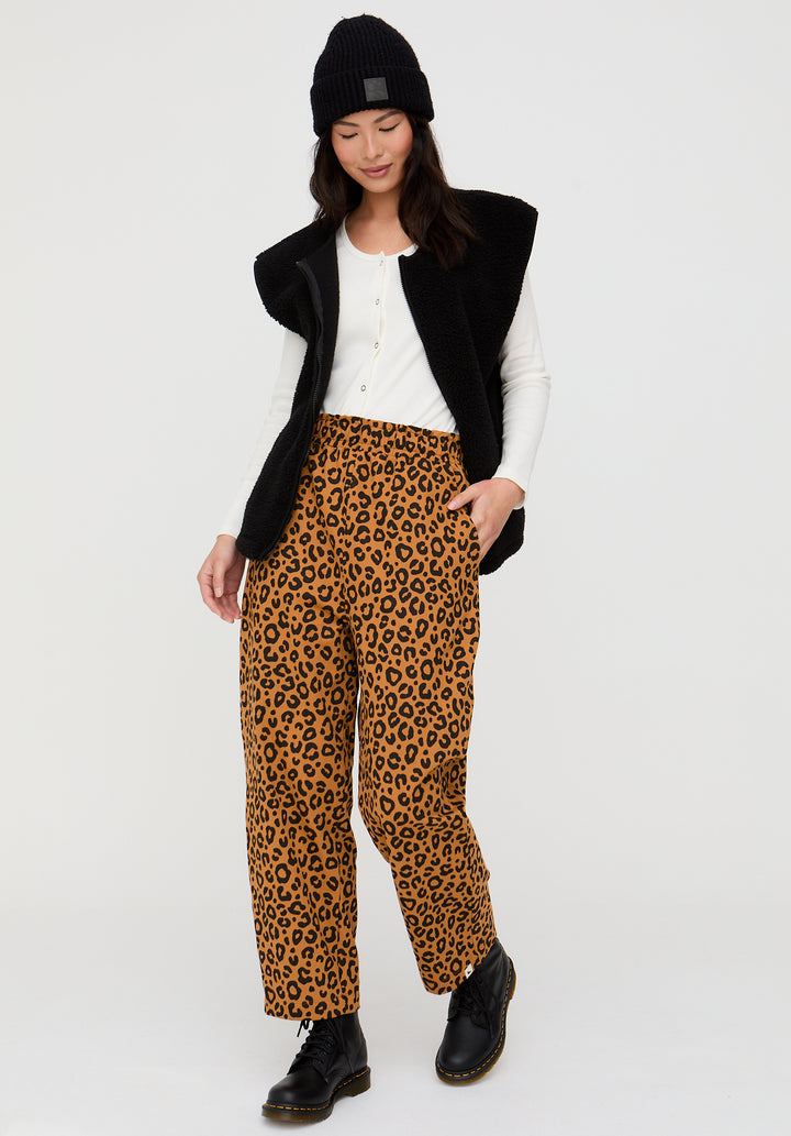 Kate Brown Mini Animal Print Barrel Leg Trousers