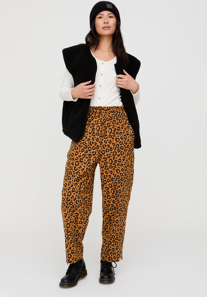 Kate Brown Mini Animal Print Barrel Leg Trousers