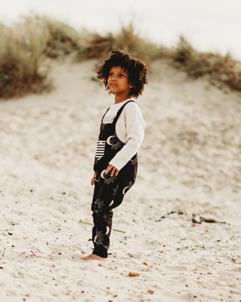 organic cotton Black Astrology Print Dungarees - image 3