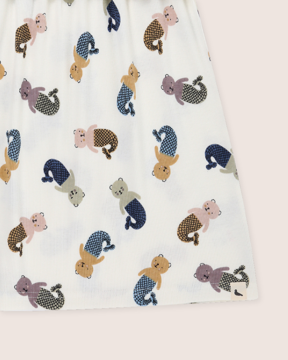 organic cotton White Merbear Print Dress - image 4